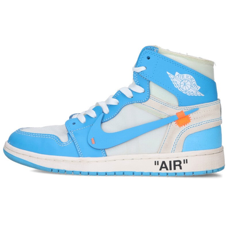 NIKE OFF-WHITE Air Jordan 1 UNC White Blue Size 9.5