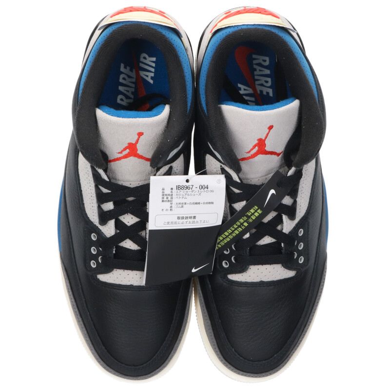 NIKE Air Jordan 3 Retro OG Black Blue Size 10