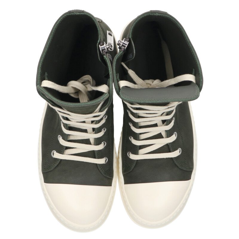 Rick Owens Leather Sneakers Green x White Size 40