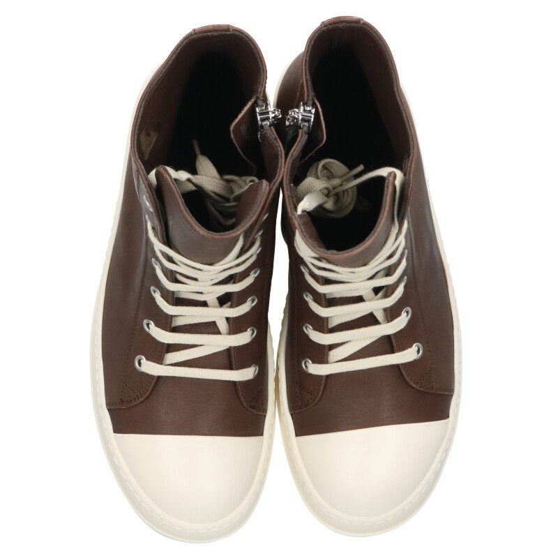 Rick Owens Ramones Leather High-Top Sneakers Multi Size 7.5