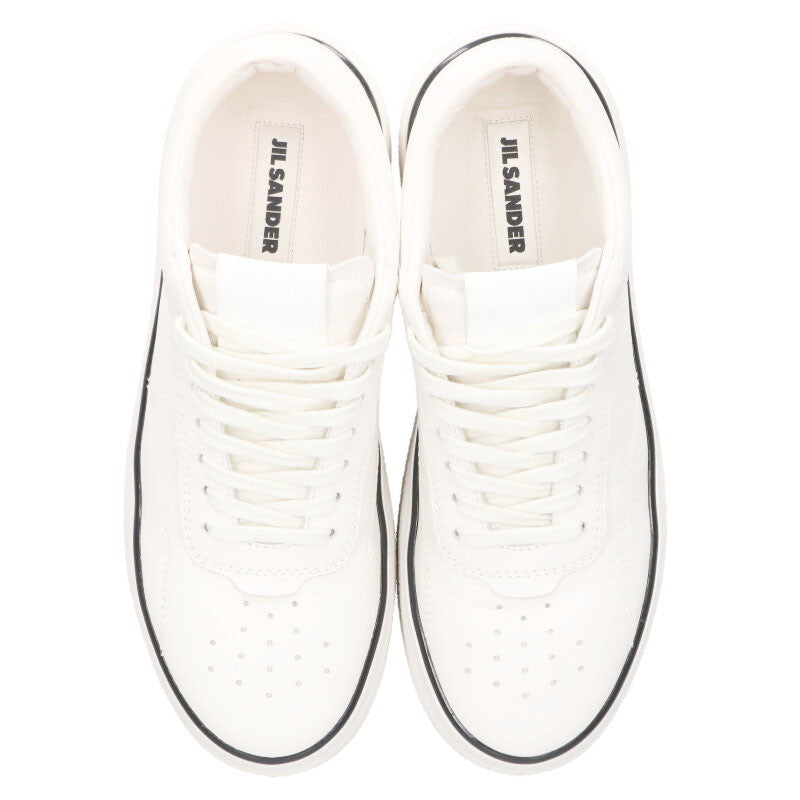 Jil Sander Logo Leather Sneakers White Size 41