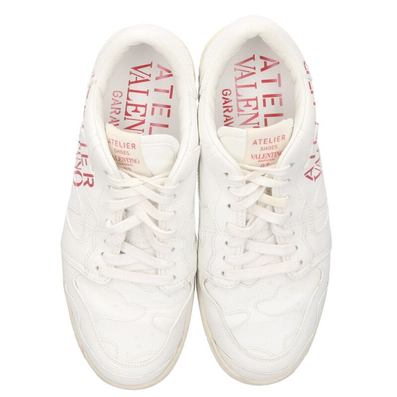 VALENTINO Atelier Logo Print Low-Top Sneaker White Size 6.5