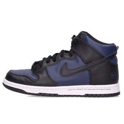 NIKE x fragment design Dunk High Black Navy Size 8.5