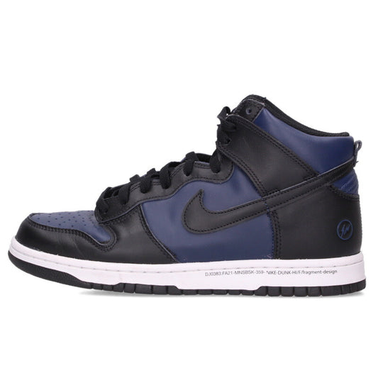 NIKE x fragment design Dunk High Black Navy Size 8.5