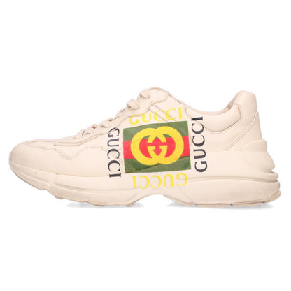 GUCCI Rhyton GG Logo Print Chunky Sneaker White Size 8