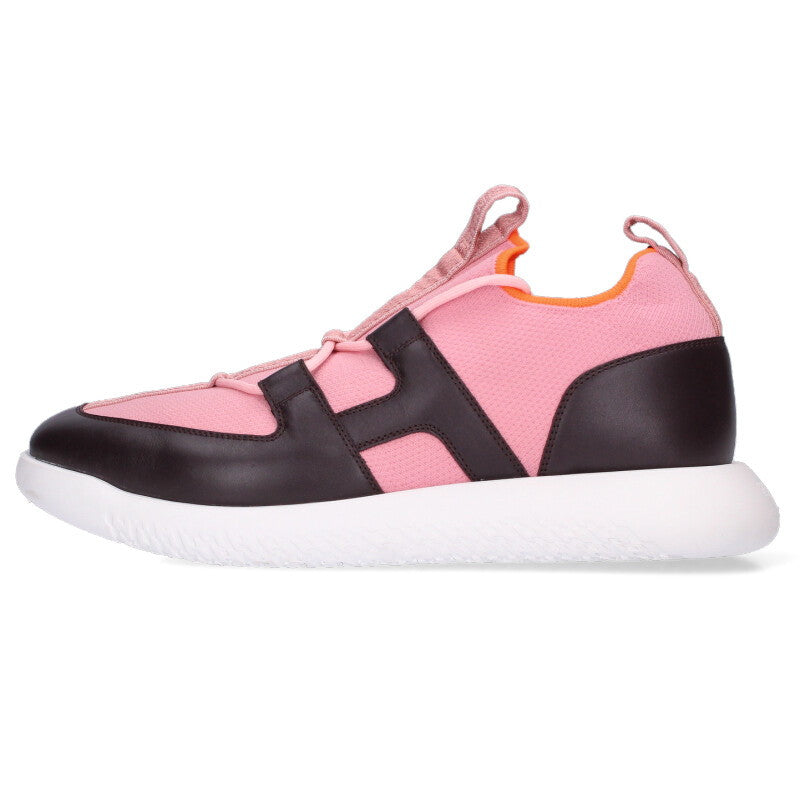 HERMES Duel H-Logo Low-Cut Sneakers Pink Brown Size 10.5