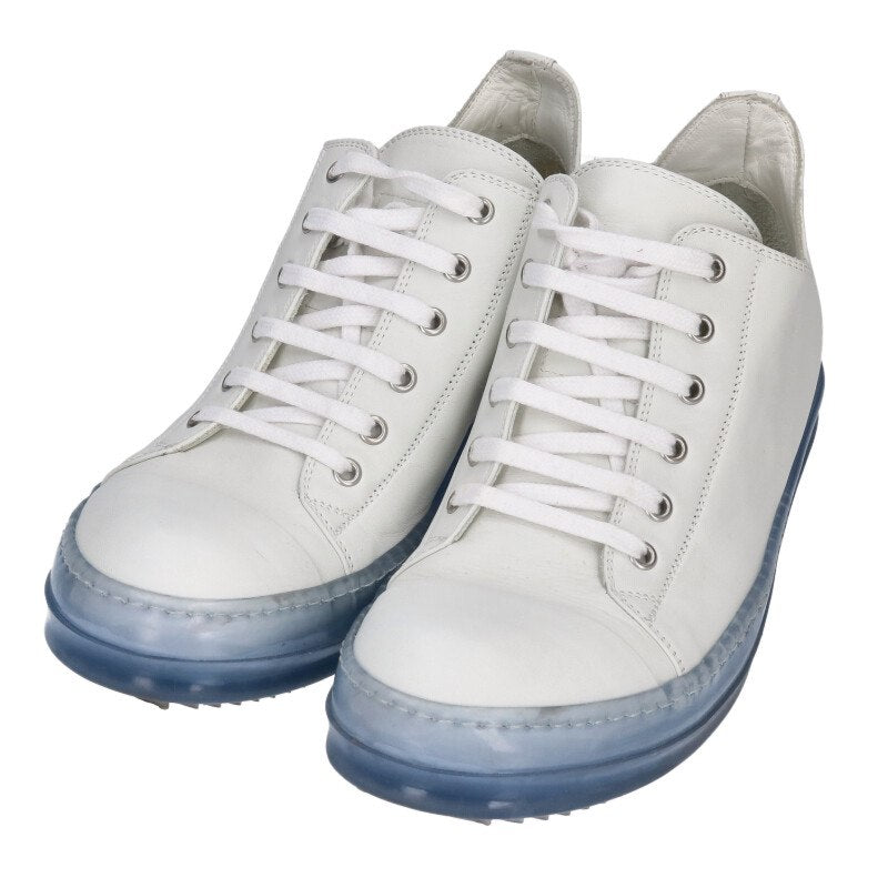 Rick Owens Ramones Low Leather Sneakers White Size 8.5