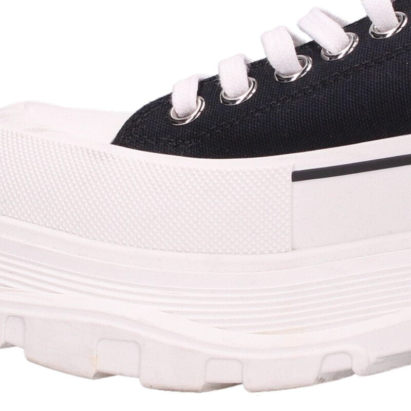 Alexander McQUEEN Canvas Low-Top Sneakers Black Size 6.5