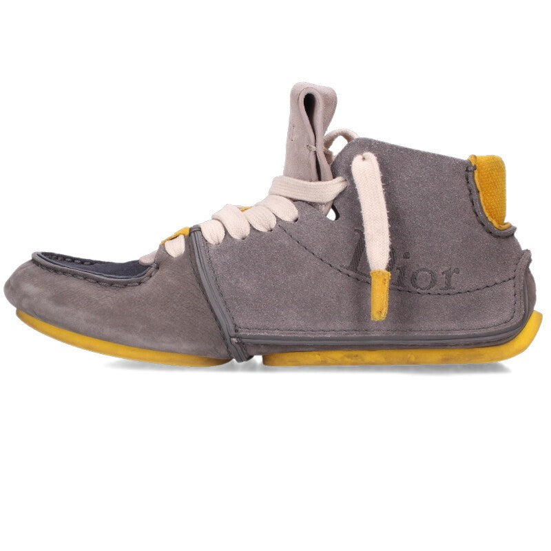 DIOR Roadie Suede Sneakers Gray Yellow Size 8.5