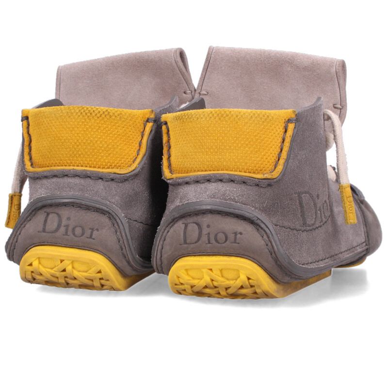 DIOR Roadie Suede Sneakers Gray Yellow Size 8.5