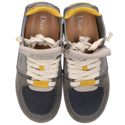 DIOR Roadie Suede Sneakers Gray Yellow Size 8.5