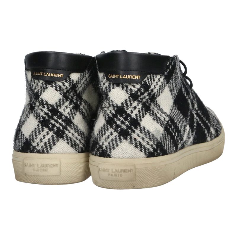 Saint Laurent Paris Wool Sneakers Black x White Size 42