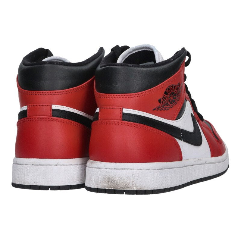 NIKE Air Jordan 1 Mid 554724-069 Red/Black/White Size 9
