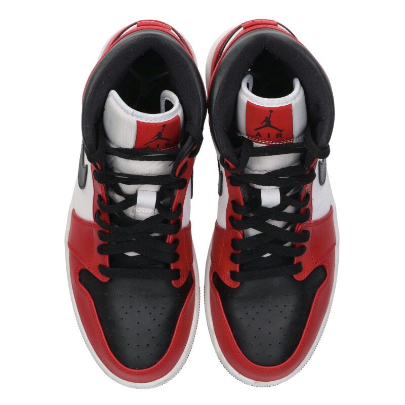 NIKE Air Jordan 1 Mid 554724-069 Red/Black/White Size 9