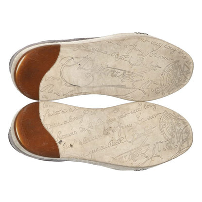 Berluti Playtime Calligraphy Leather Low-Top Gray Size 9.5