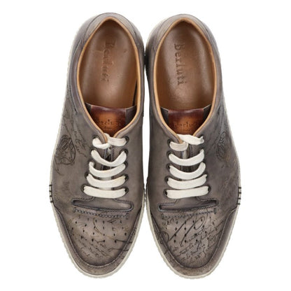 Berluti Playtime Calligraphy Leather Low-Top Gray Size 9.5