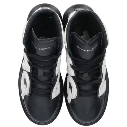 Alexander McQUEEN Black Leather High-Top Sneakers Size 7.5