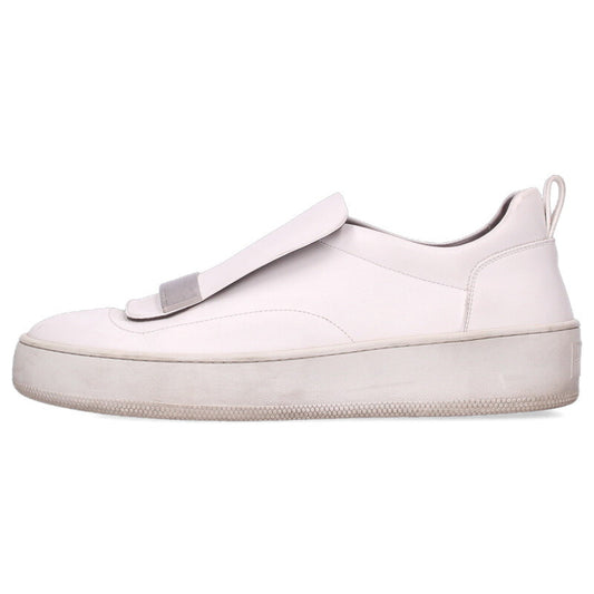 sergiorossi White Silver Plate Leather Sneakers Size 5