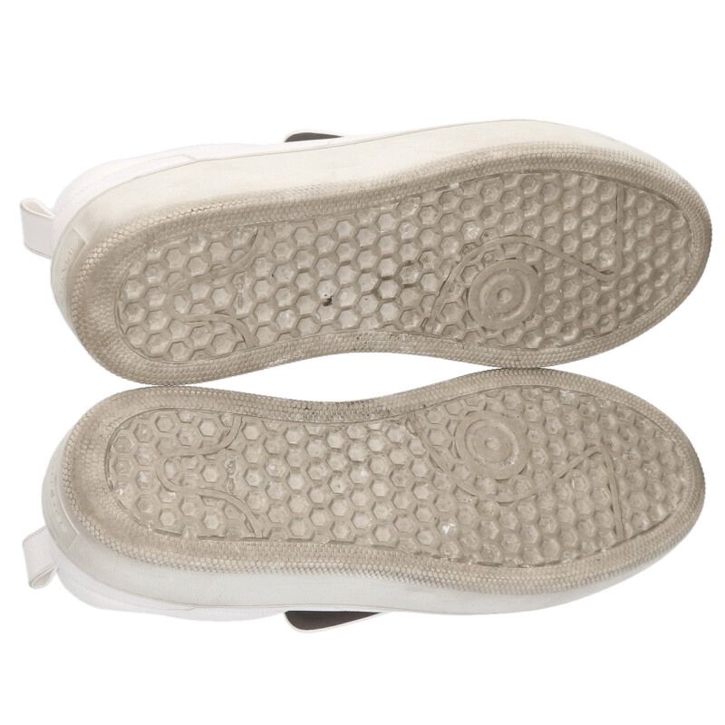 sergiorossi White Silver Plate Leather Sneakers Size 5
