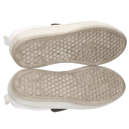 sergiorossi White Silver Plate Leather Sneakers Size 5