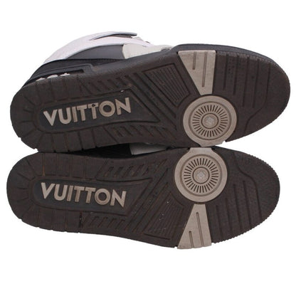 Louis Vuitton LV Leather Sneakers Gray x White Size 6.5