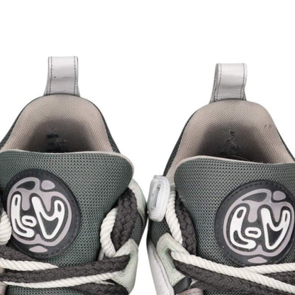 Louis Vuitton LV Leather Sneakers Gray x White Size 6.5