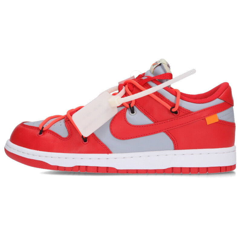 NIKE OFF-WHITE Dunk Low University Red Wolf Grey Size 9