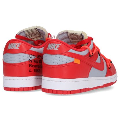 NIKE OFF-WHITE Dunk Low University Red Wolf Grey Size 9