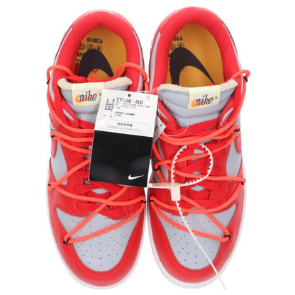 NIKE OFF-WHITE Dunk Low University Red Wolf Grey Size 9