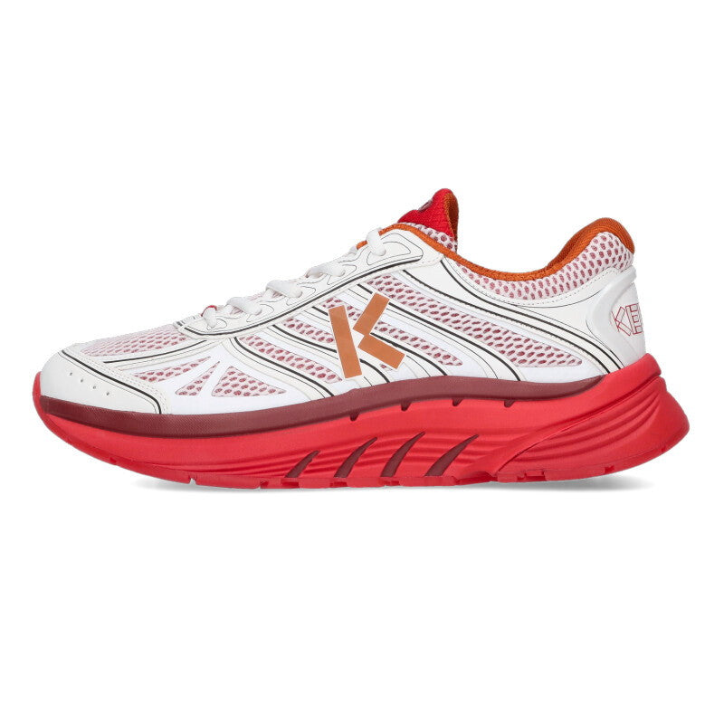 KENZO Mesh Low Top Sneakers White Red Size 8.5