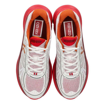 KENZO Mesh Low Top Sneakers White Red Size 8.5