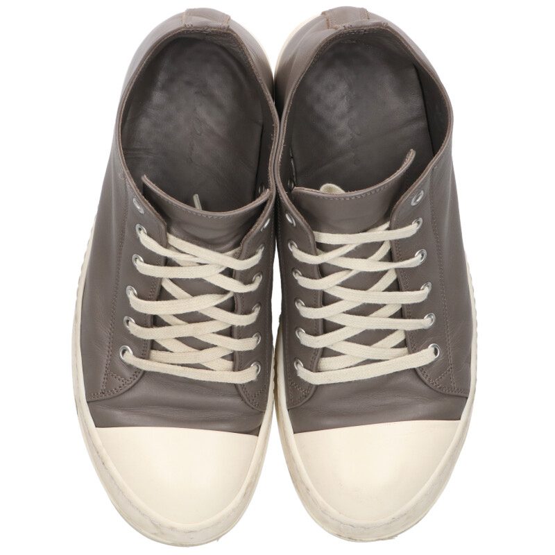Rick Owens Leather Sneakers Gray Size 41