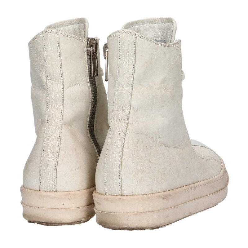 Rick Owens Ramones Leather High Top Sneakers White Size 8.5