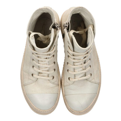 Rick Owens Ramones Leather High Top Sneakers White Size 8.5
