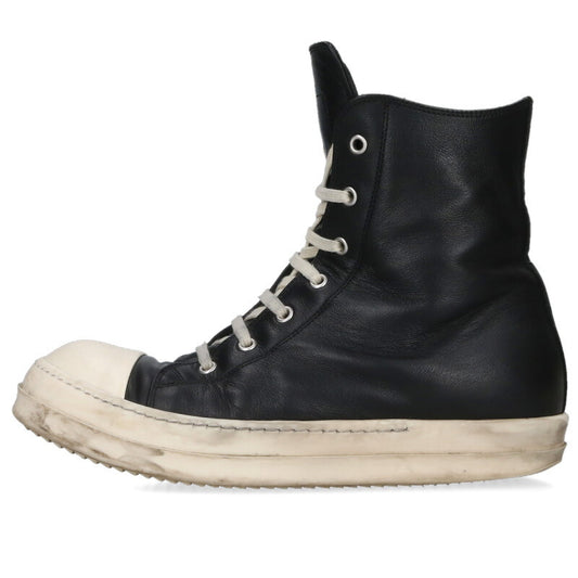 Rick Owens Ramones Leather High Top Sneakers Black Size 7.5