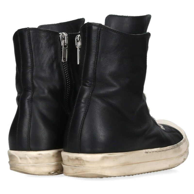 Rick Owens Ramones Leather High Top Sneakers Black Size 7.5