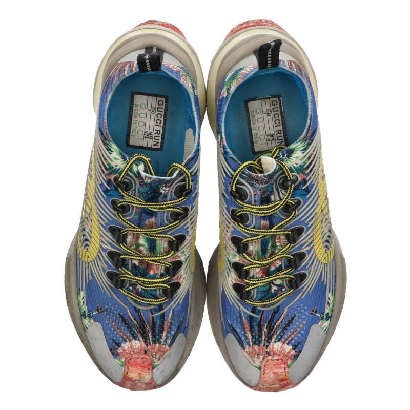 GUCCI GUCCI RUN Low Top Sneaker Blue Grey Size 7
