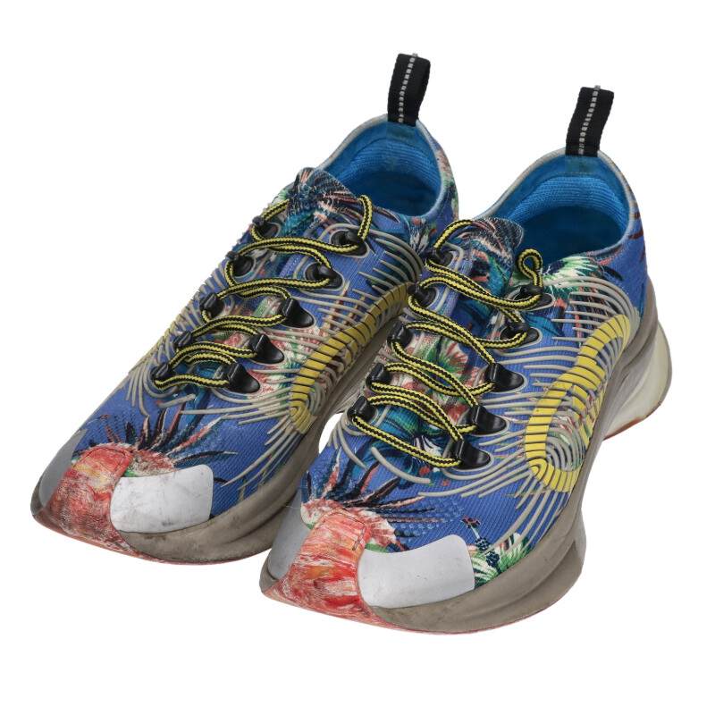 GUCCI GUCCI RUN Low Top Sneaker Blue Grey Size 7