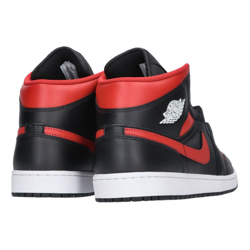 NIKE Air Jordan 1 Mid Bred Red Black White Size 31