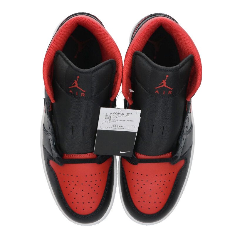 NIKE Air Jordan 1 Mid Bred Red Black White Size 31