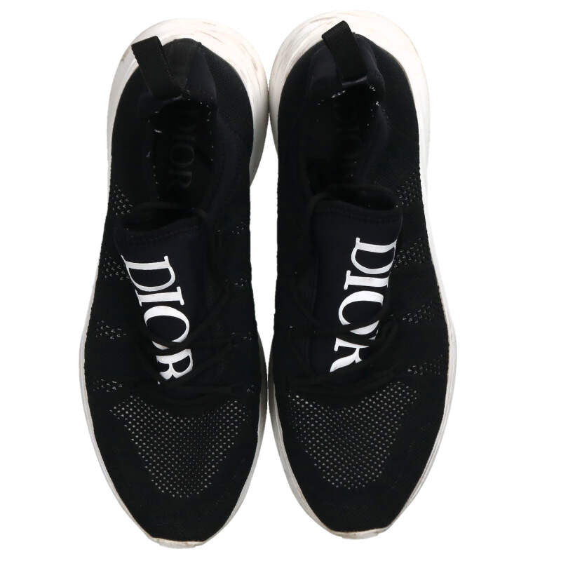 DIOR B25 Logo Print Mesh Low-Top Sneakers Black Size 9.5