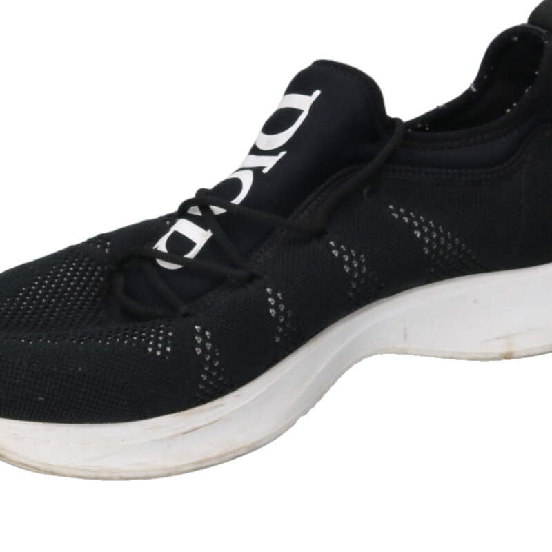 DIOR B25 Logo Print Mesh Low-Top Sneakers Black Size 9.5