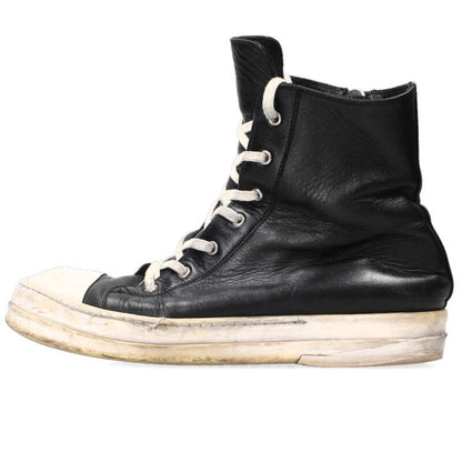 Rick Owens Ramones Leather High Top Sneakers Black Size 9.5