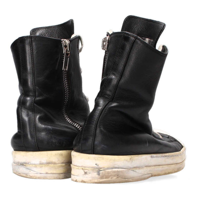 Rick Owens Ramones Leather High Top Sneakers Black Size 9.5