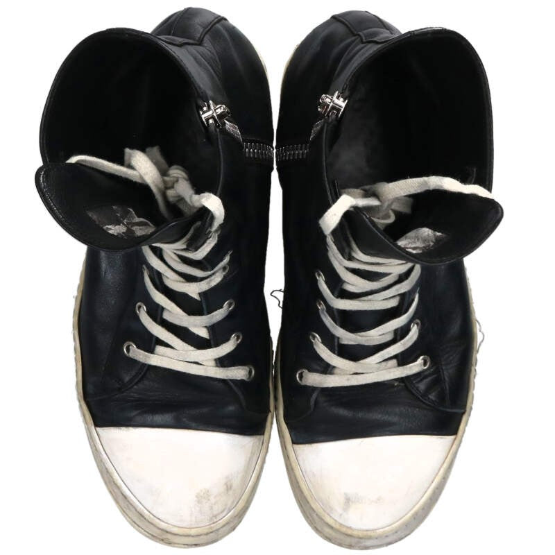 Rick Owens Ramones Leather High Top Sneakers Black Size 9.5