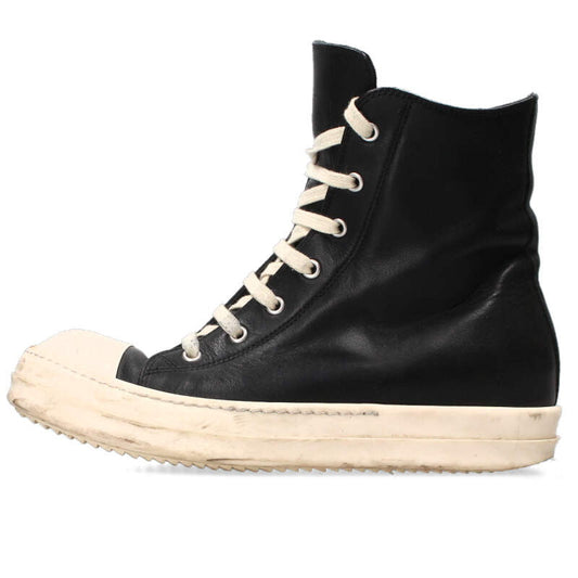 Rick Owens Ramones Leather High Top Sneakers Black Size 6.5