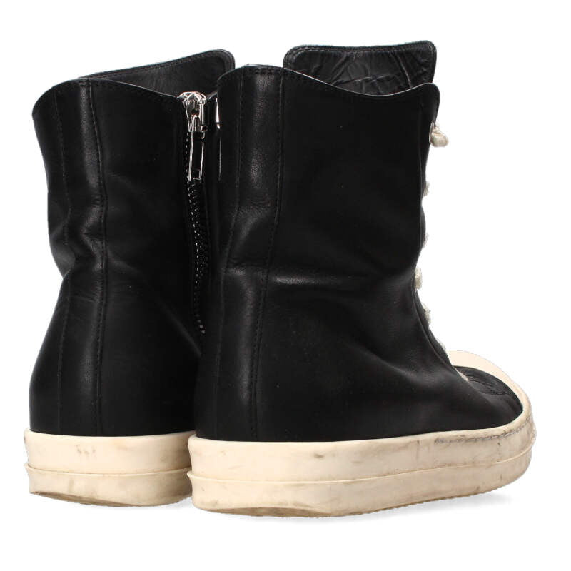 Rick Owens Ramones Leather High Top Sneakers Black Size 6.5