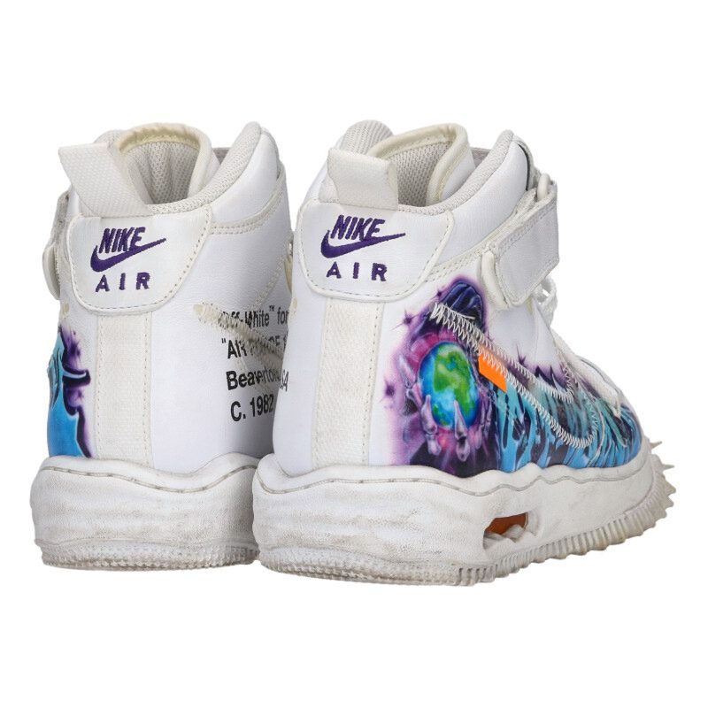 NIKE OFF-WHITE Air Force 1 Mid Graffiti White Size 9
