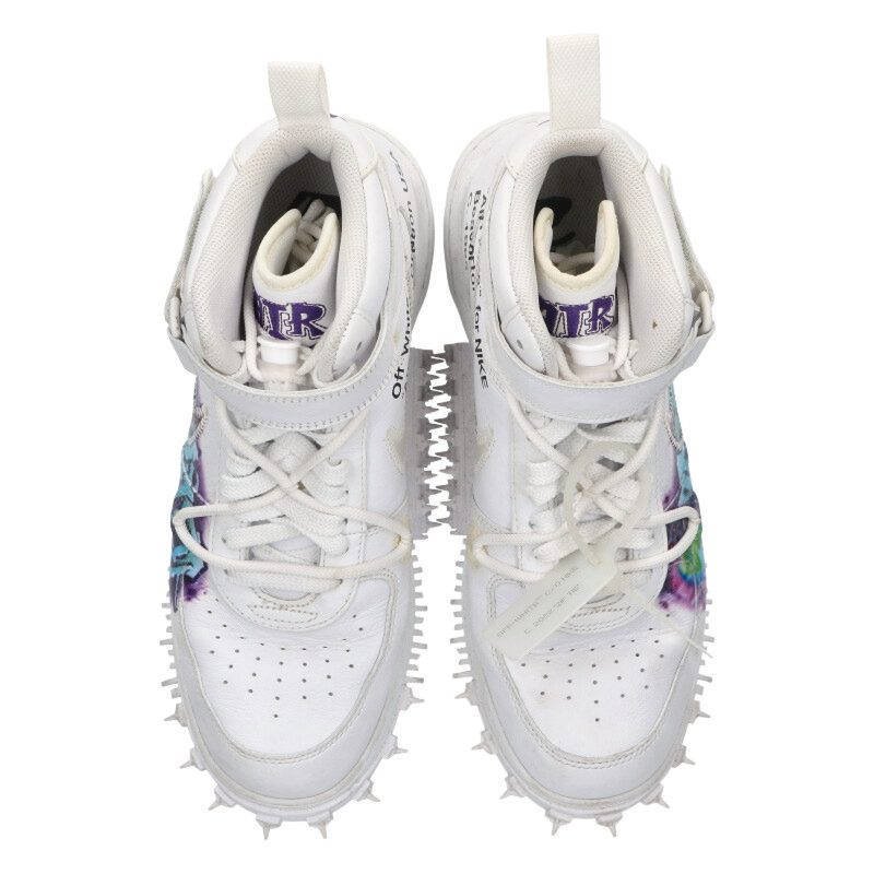 NIKE OFF-WHITE Air Force 1 Mid Graffiti White Size 10