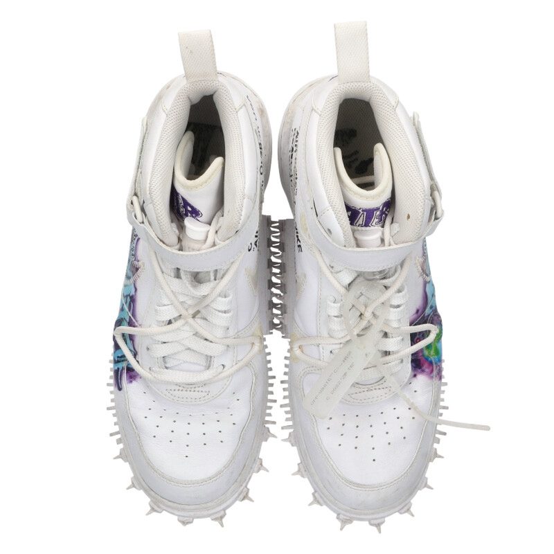 NIKE OFF-WHITE Air Force 1 Mid Graffiti White Size 10.5
